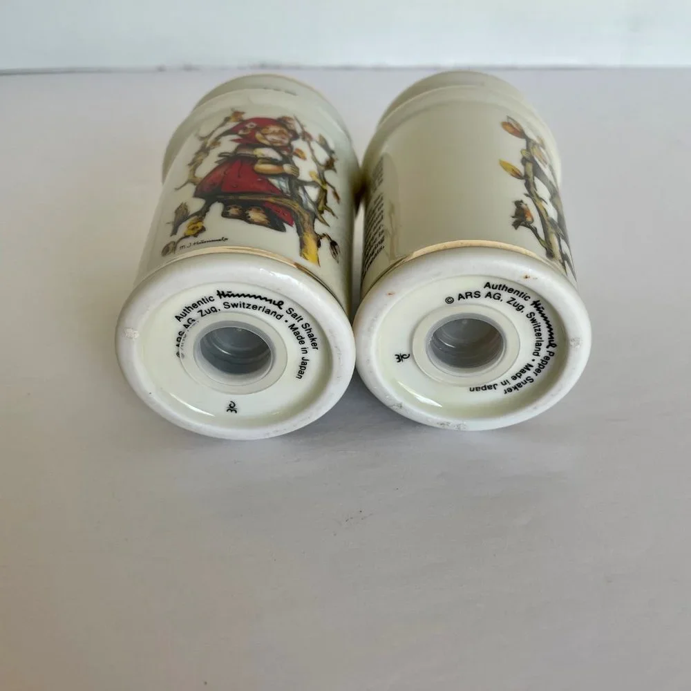 Vintage Danbury Mint Hummel Apple Tree Boy and Girl Salt and Pepper Shakers SET